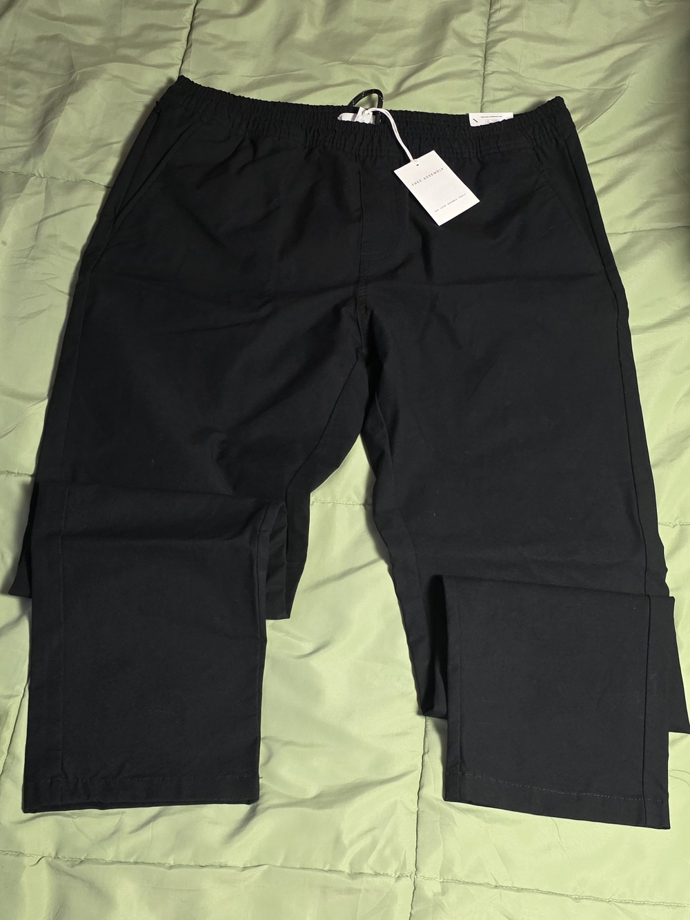 Free Assembly Men's Straight Fit Tapered Leg Pull On Commuter Pants